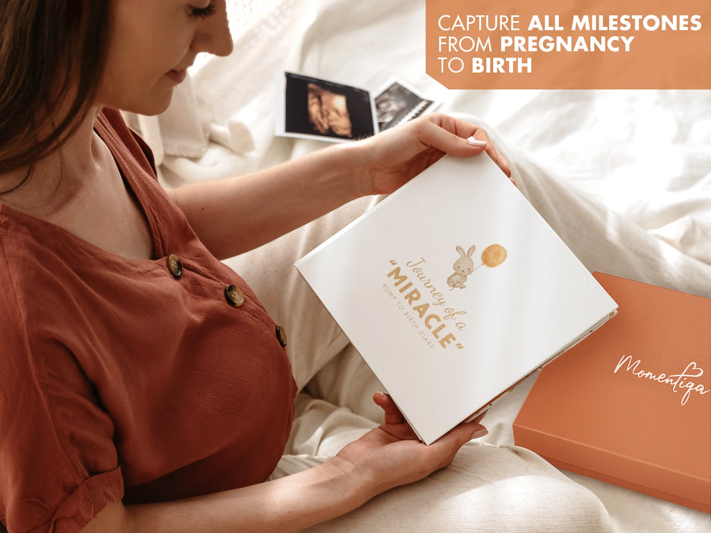 Pregnancy Memory Book – Bump to Birth Journal with Keepsake Box & Footprint Kit