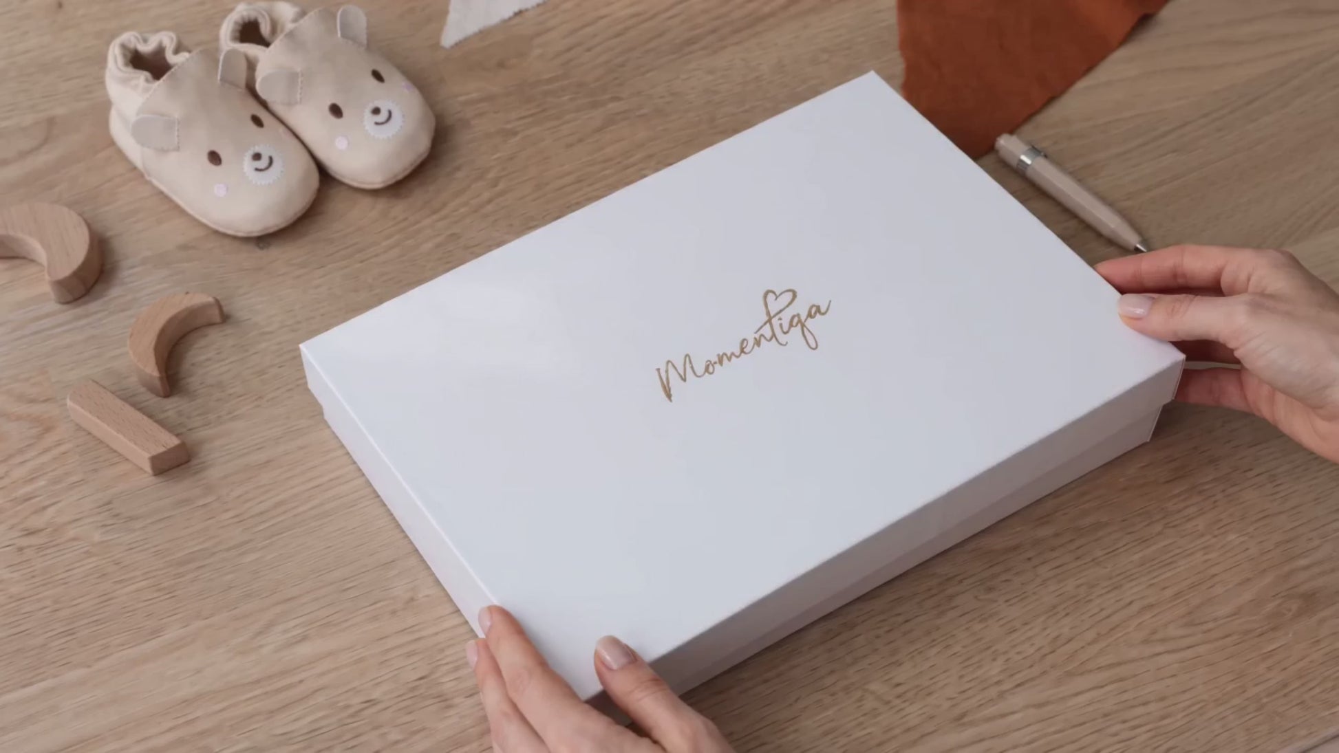 Baby Memory Book Gift Set – Birth to Age 5 Journal with Keepsake Box and Footprint Kit