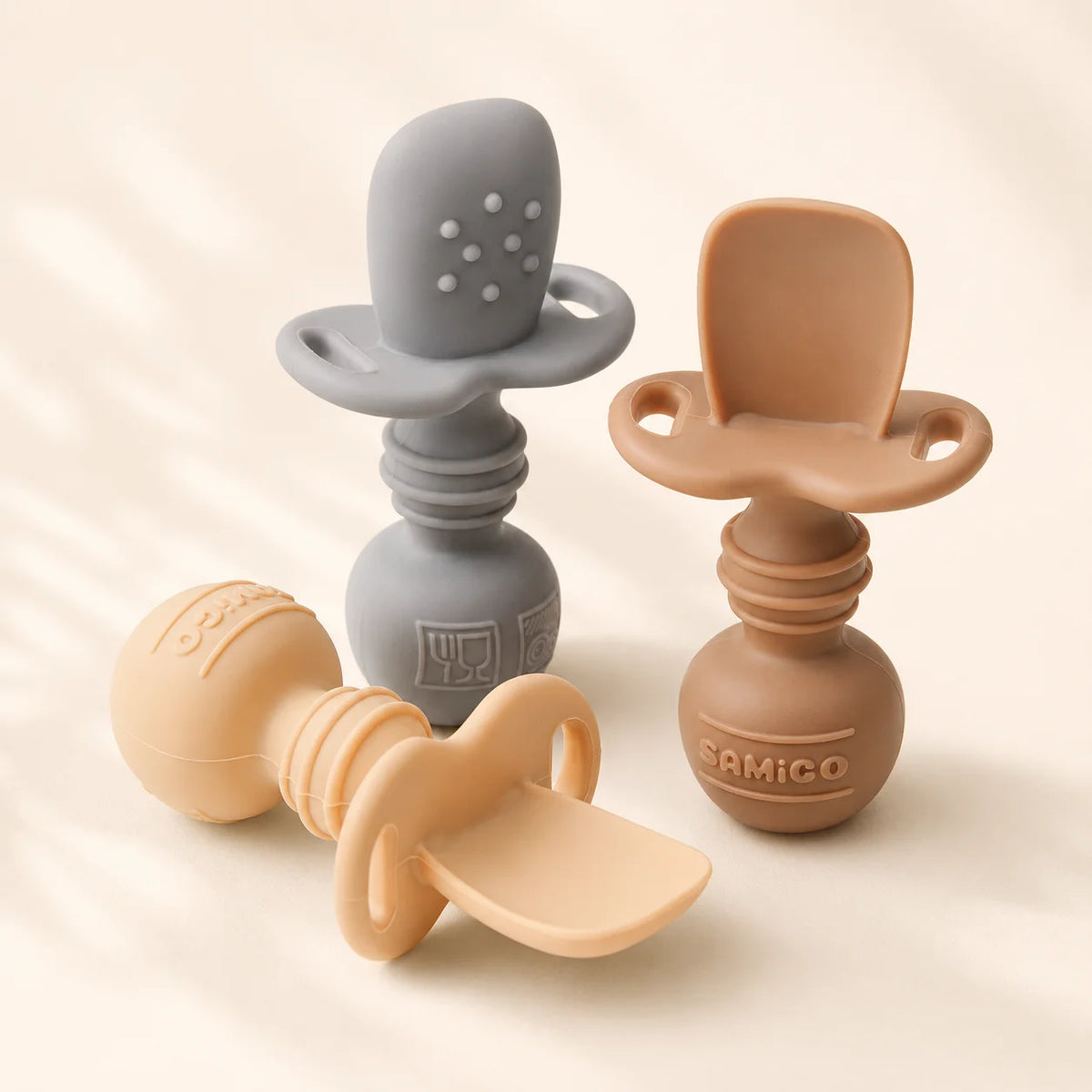 Silicone Self-Feeding Baby Spoons – Set of 3
